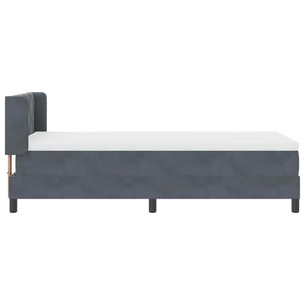 Boxspringbett mit Matratze Dunkelgrau 90x190 cm Samt