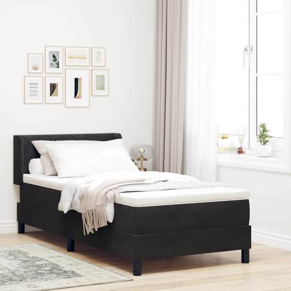 ARDEBO.de - Boxspringbett mit Matratze Schwarz 90x200 cm Samt
