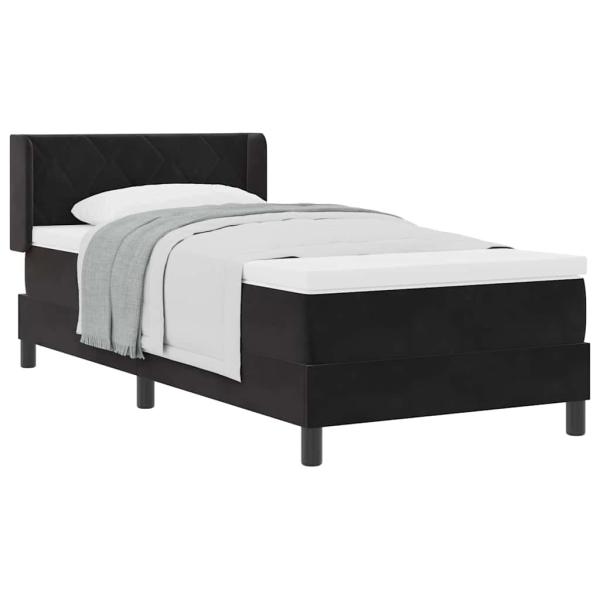Boxspringbett mit Matratze Schwarz 90x200 cm Samt