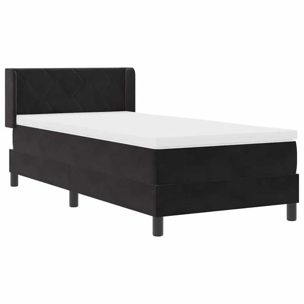 Boxspringbett mit Matratze Schwarz 90x200 cm Samt