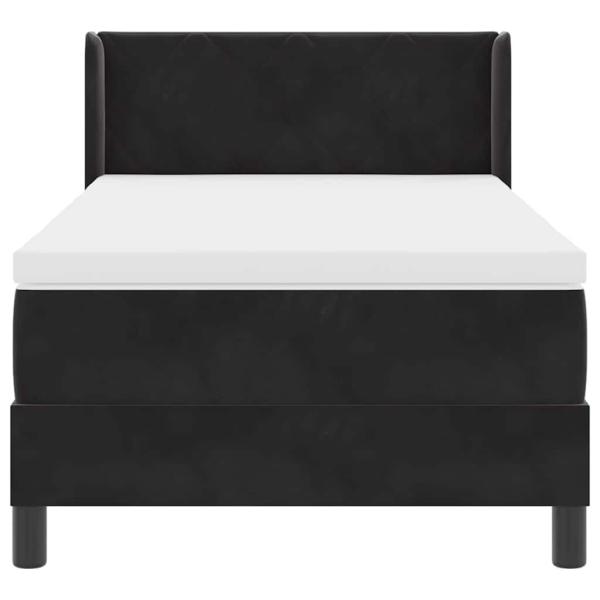 Boxspringbett mit Matratze Schwarz 90x200 cm Samt