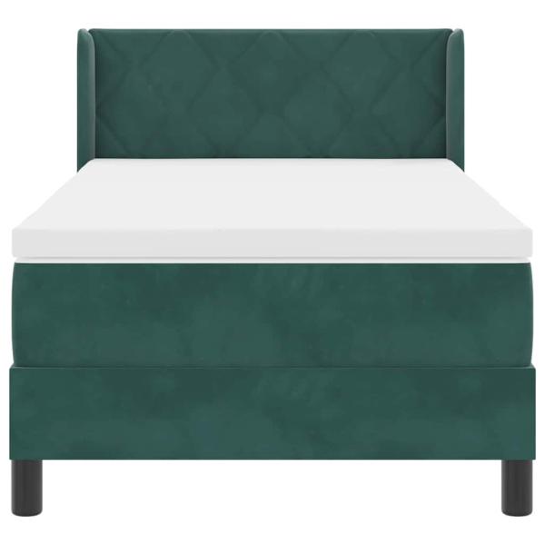 Boxspringbett mit Matratze Dunkelgrün 100x200 cm Samt