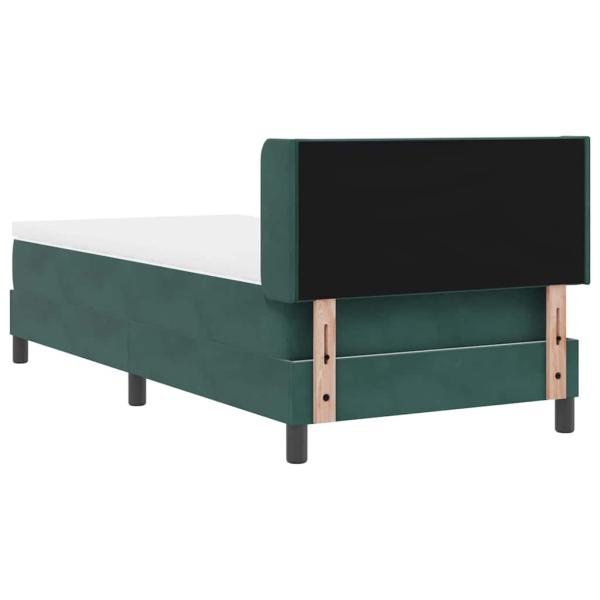 Boxspringbett mit Matratze Dunkelgrün 100x200 cm Samt