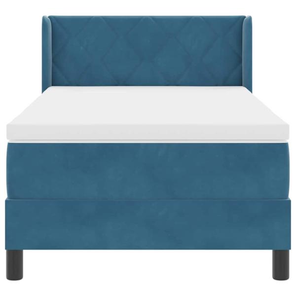 Boxspringbett mit Matratze Dunkelblau 100x200 cm Samt