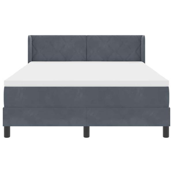 Boxspringbett mit Matratze Dunkelgrau 140x190 cm Samt