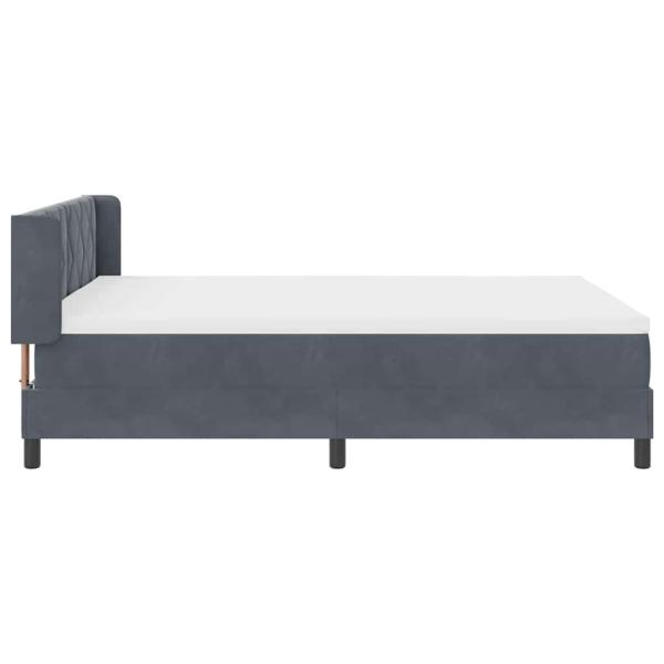 Boxspringbett mit Matratze Dunkelgrau 140x190 cm Samt