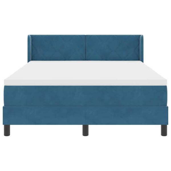 Boxspringbett mit Matratze Dunkelblau 140x190 cm Samt
