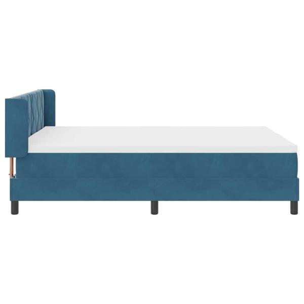 Boxspringbett mit Matratze Dunkelblau 140x190 cm Samt