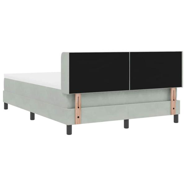 Boxspringbett mit Kopfteil Hellgrau 200 x 140 cm Samt