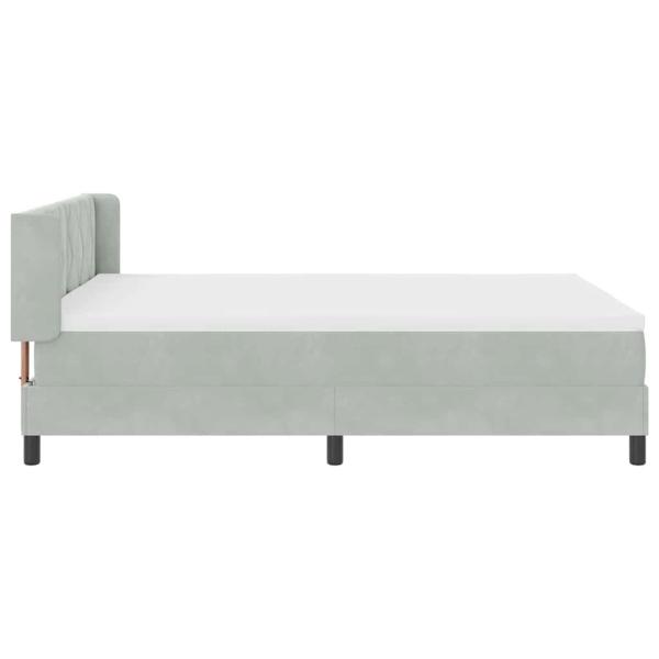 Boxspringbett mit Kopfteil Hellgrau 200 x 140 cm Samt