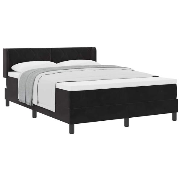 Boxspringbett mit Matratze Schwarz 140x200 cm Samt
