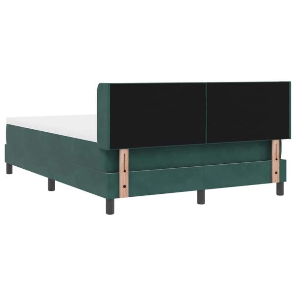 Boxspringbett mit Matratze Dunkelgrün 140x200 cm Samt