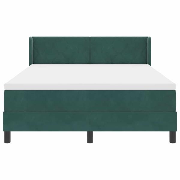 Boxspringbett mit Matratze Dunkelgrün 140x200 cm Samt