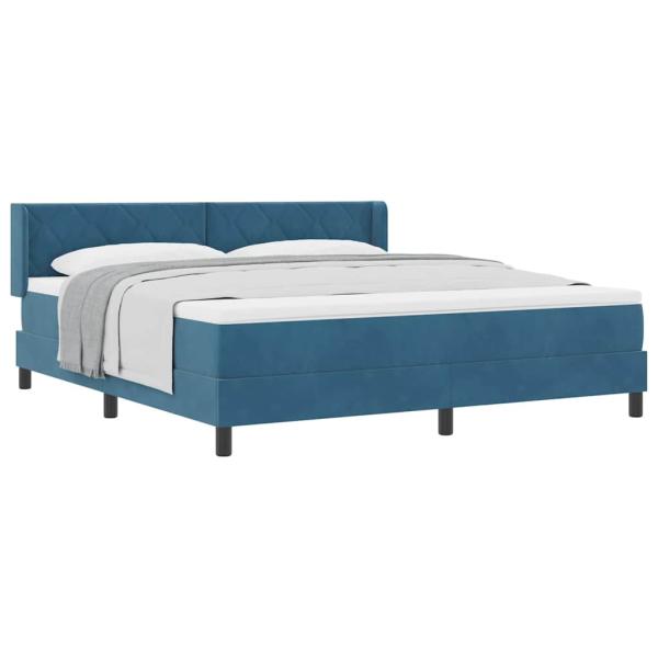 Boxspringbett mit Matratze Dunkelblau 180x200 cm Samt