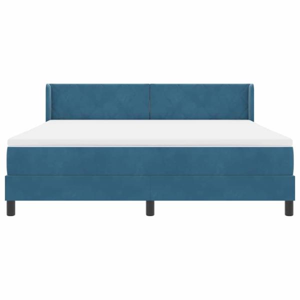 Boxspringbett mit Matratze Dunkelblau 180x200 cm Samt