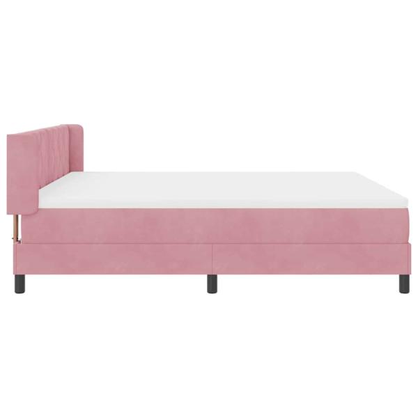 Boxspringbett mit Matratze Rosa 180x200 cm Samt