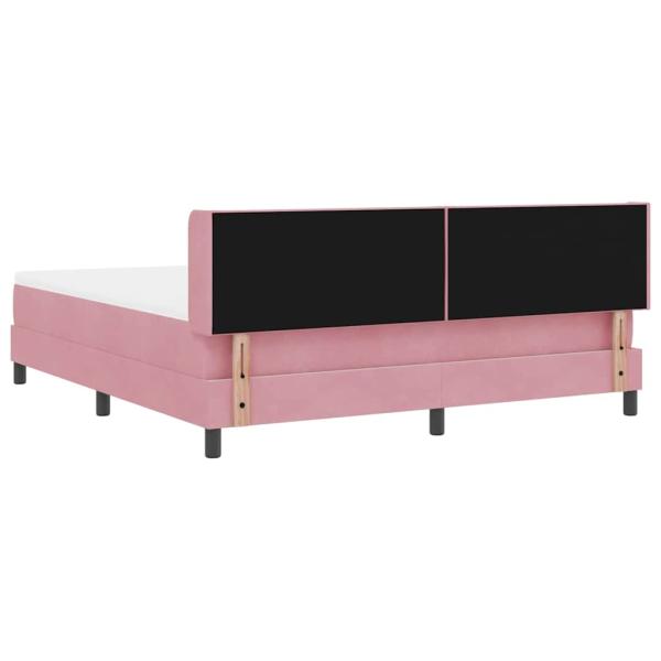 Boxspringbett mit Matratze Rosa 180x200 cm Samt