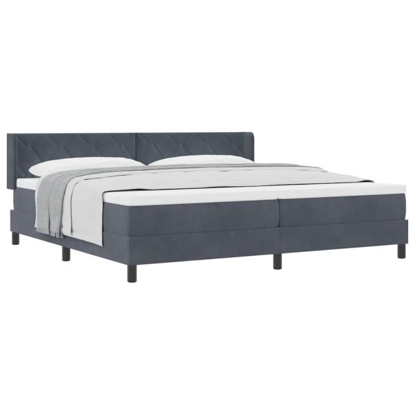 Boxspringbett mit Matratze Dunkelgrau 200x200 cm Samt