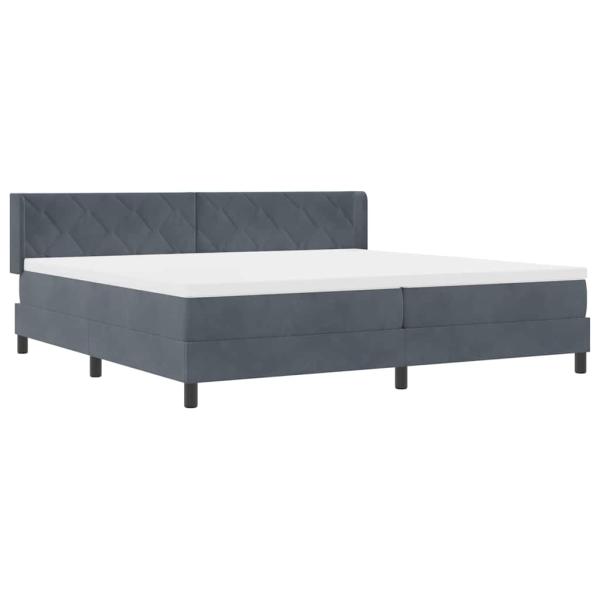 Boxspringbett mit Matratze Dunkelgrau 200x200 cm Samt