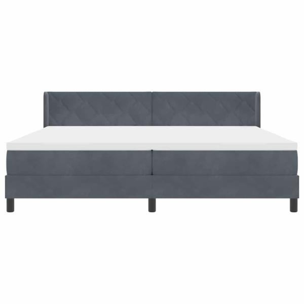 Boxspringbett mit Matratze Dunkelgrau 200x200 cm Samt