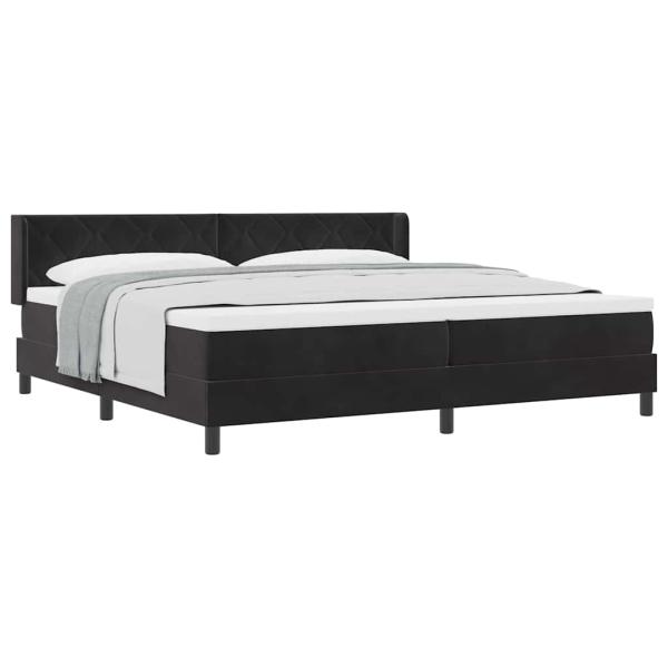 Boxspringbett mit Matratze Schwarz 200x200 cm Samt