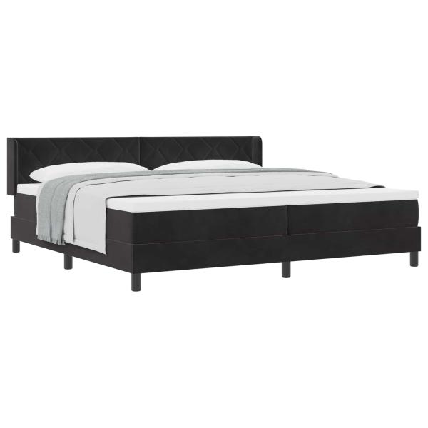 Boxspringbett mit Matratze Schwarz 200x200 cm Samt