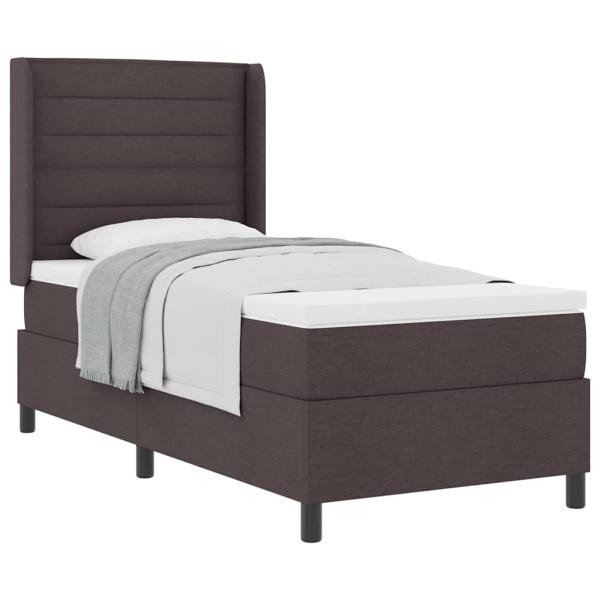 Boxspringbett mit Matratze Dunkelbraun 80x200 cm Stoff