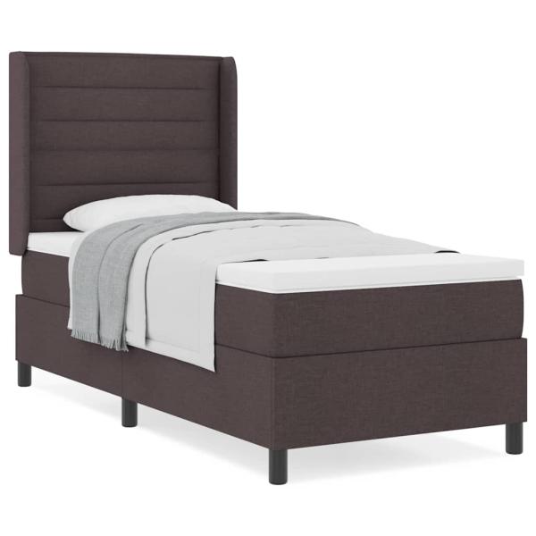 Boxspringbett mit Matratze Dunkelbraun 80x200 cm Stoff