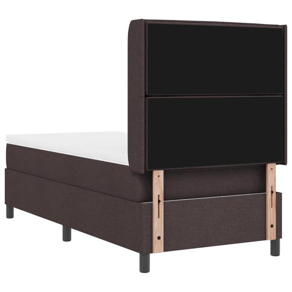 Boxspringbett mit Matratze Dunkelbraun 80x200 cm Stoff