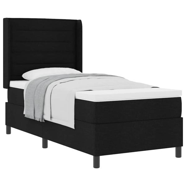 Boxspringbett mit Matratze Schwarz 100x200 cm Stoff