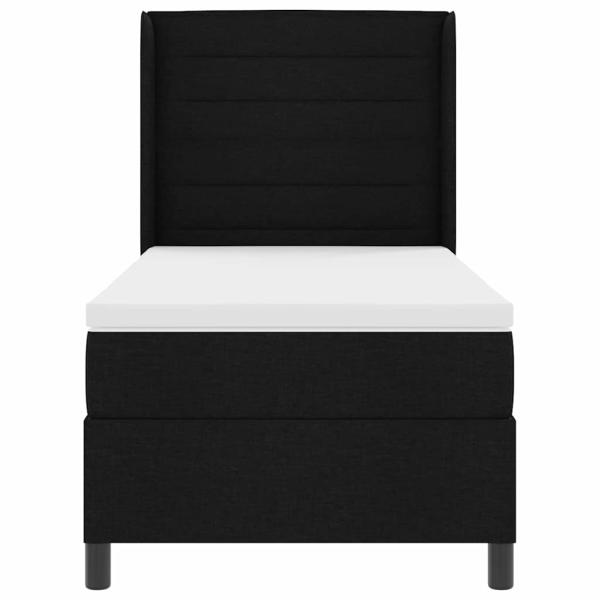 Boxspringbett mit Matratze Schwarz 100x200 cm Stoff