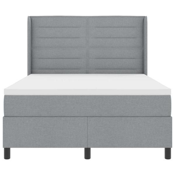Boxspringbett mit Matratze Hellgrau 140x190 cm Stoff