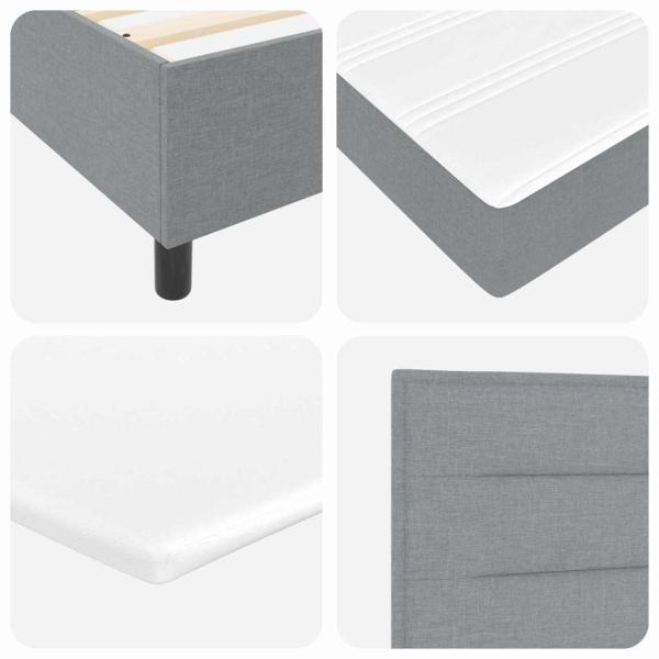 Boxspringbett mit Matratze Hellgrau 140x190 cm Stoff