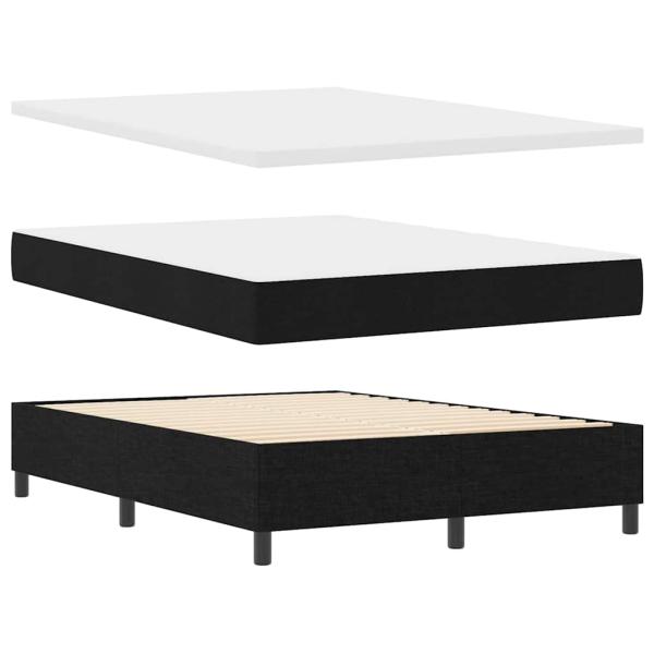 Boxspringbett mit Kissen Schwarz 200 x 160 cm Stoff