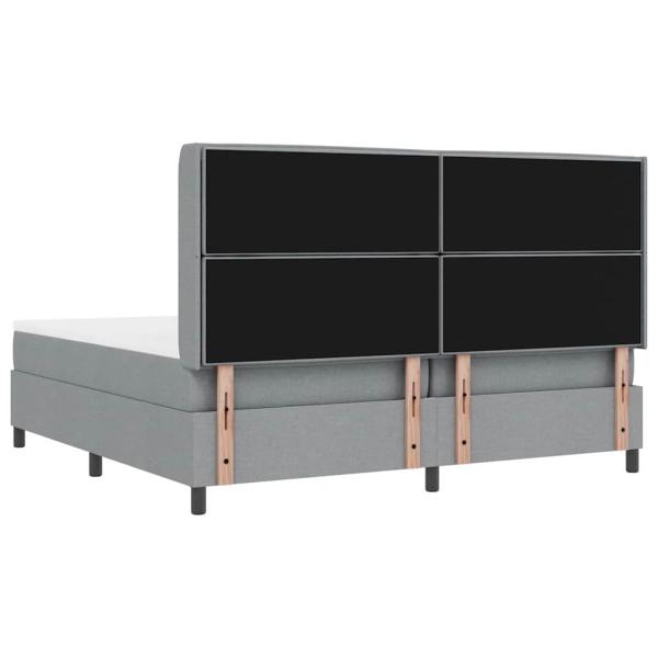 Boxspringbett mit Matratze Hellgrau 200x200 cm Stoff