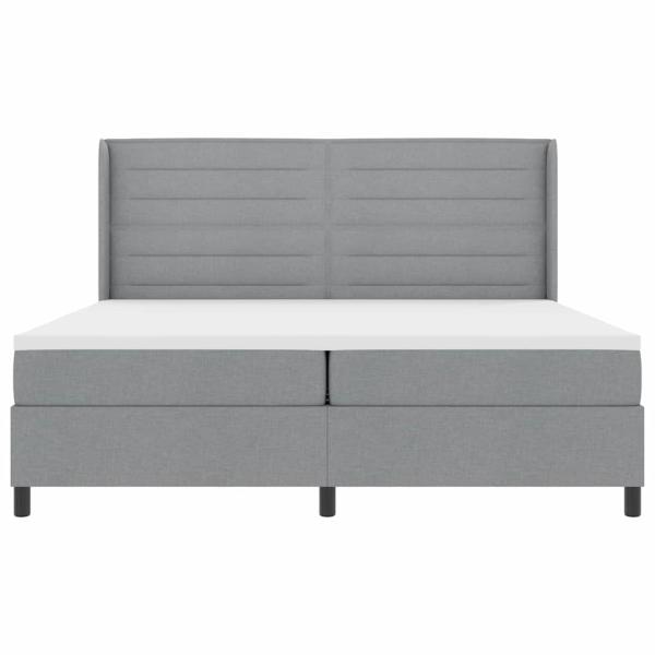 Boxspringbett mit Matratze Hellgrau 200x200 cm Stoff