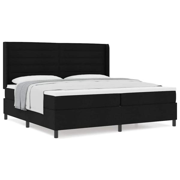 Boxspringbett mit Matratze Schwarz 200x200 cm Stoff
