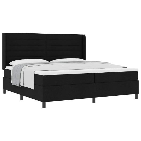 Boxspringbett mit Matratze Schwarz 200x200 cm Stoff