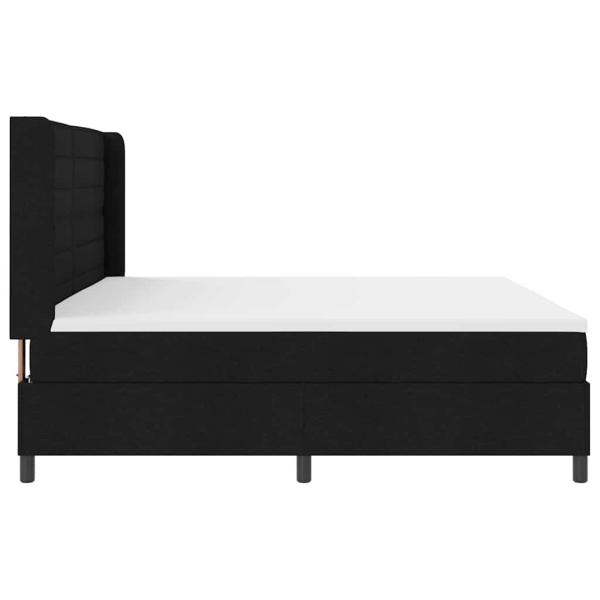 Boxspringbett mit Matratze Schwarz 200x200 cm Stoff