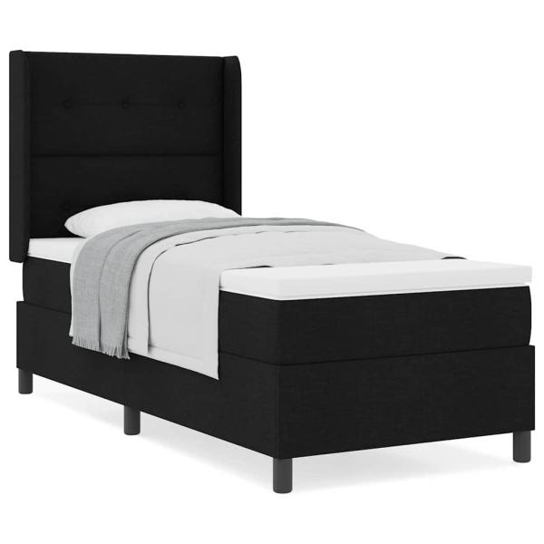 Boxspringbett mit Matratze Schwarz 80x200 cm Stoff
