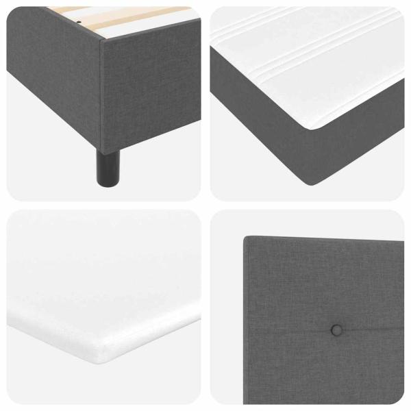 Boxspringbett mit Matratze Dunkelgrau 90x200 cm Stoff