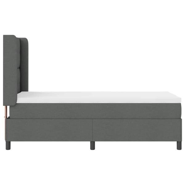 Boxspringbett mit Matratze Dunkelgrau 90x200 cm Stoff