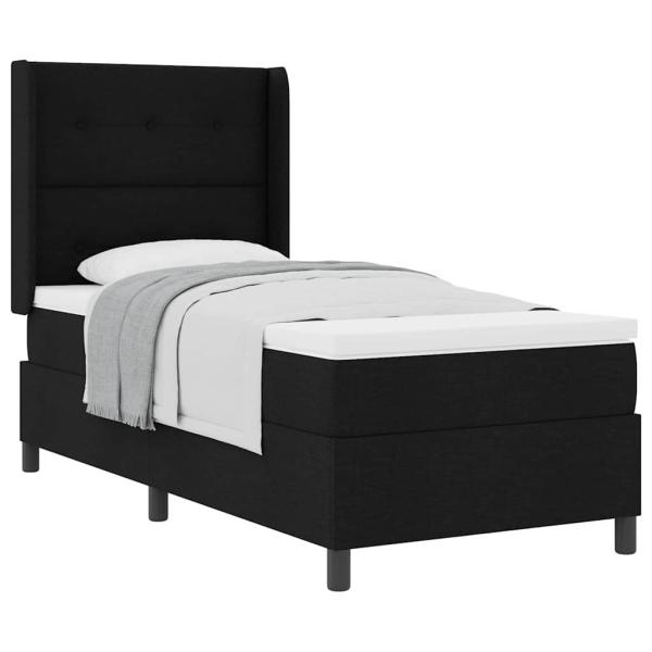 Boxspringbett mit Matratze Schwarz 100x200 cm Stoff