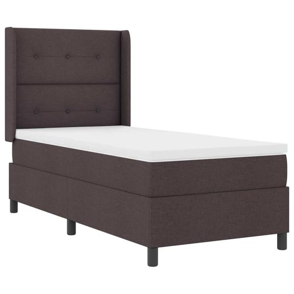 Boxspringbett mit Matratze Dunkelbraun 100x200 cm Stoff
