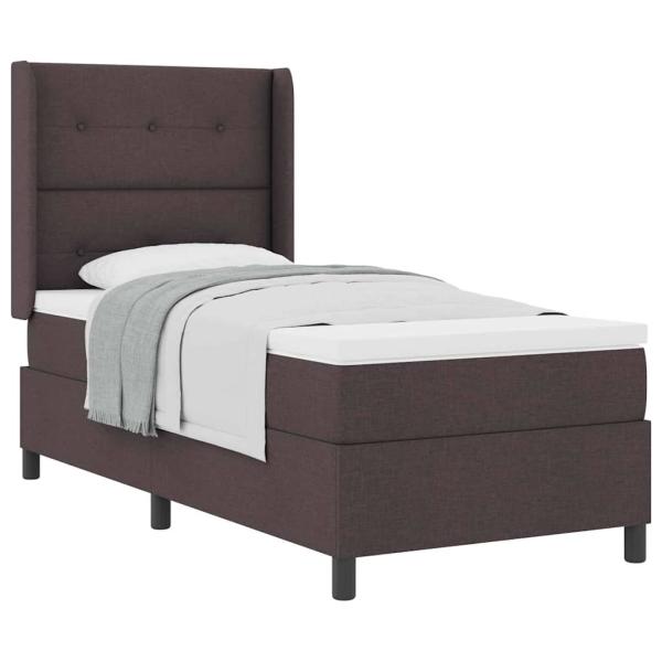 Boxspringbett mit Matratze Dunkelbraun 100x200 cm Stoff