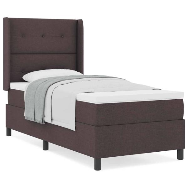Boxspringbett mit Matratze Dunkelbraun 100x200 cm Stoff