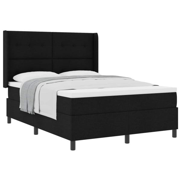 Boxspringbett mit Matratze Schwarz 140x190 cm Stoff