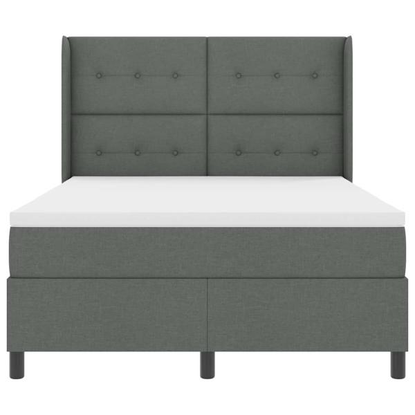 Boxspringbett mit Matratze Dunkelgrau 140x200 cm Stoff
