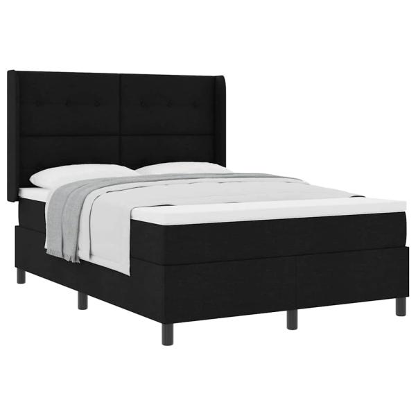 Boxspringbett mit Matratze Schwarz 140x200 cm Stoff