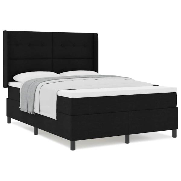 Boxspringbett mit Matratze Schwarz 140x200 cm Stoff